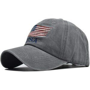 American flag baseball cap adjustable vintage washed dad hat unisex style